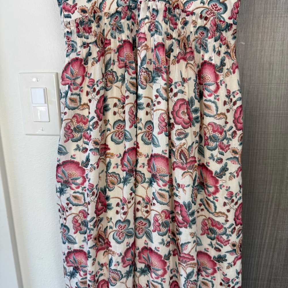 Louise Misha Ecru Cream Indian Floral Arya Maxi Dress Size 38 Medium - Picture 7 of 14